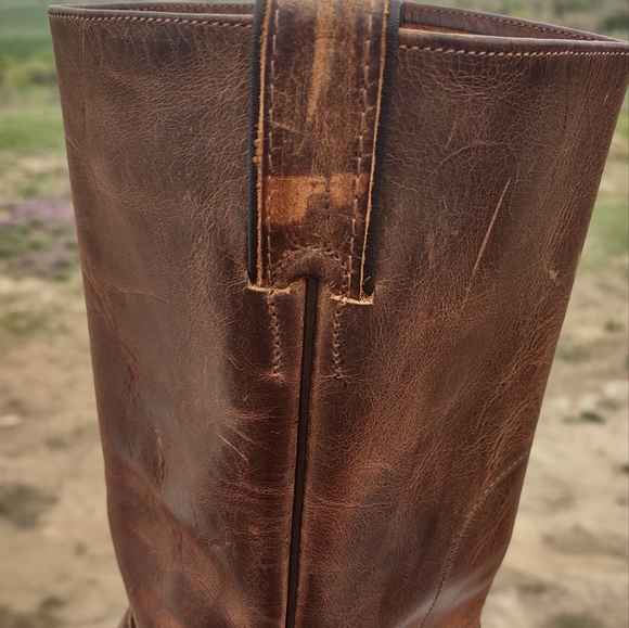 BROWN LEATHER BOULET HARNESS MOTORCYCLE BOOTS WOMENS 9.5 MENS 8.5 - Picture 9 of 15